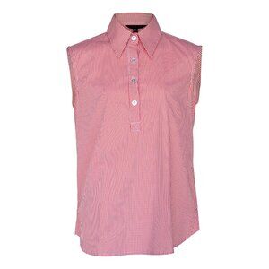 Italian Cotton Orange Sleeveless Top – Elegant Summer Blouse